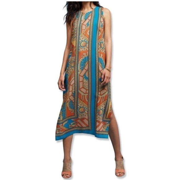 ⭐️ANTHROPOLOGIE Akemi + Kin 100% Tanvi Silk Column Dress Midi Dress Women's - Picture 1 of 10